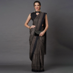 Black Printed Art Silk Saree